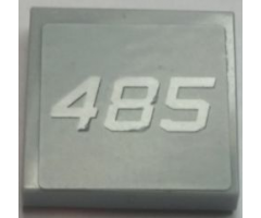 Tile 2 x 2 with White '485' on Light Bluish Gray Background Pattern (Sticker) - Set 8426
