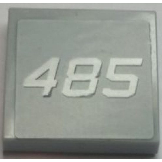 Tile 2 x 2 with White '485' on Light Bluish Gray Background Pattern (Sticker) - Set 8426