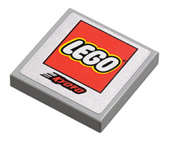 Tile 2 x 2 with Lego Logo and Red 'Kyoto' Pattern (Sticker) - Set 8120