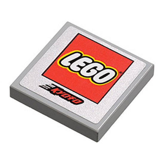 Tile 2 x 2 with Lego Logo and Red 'Kyoto' Pattern (Sticker) - Set 8120