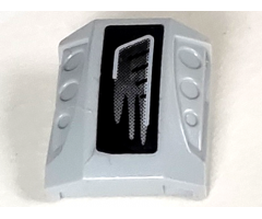 Slope, Curved 2 x 2 with 3 Side Ports Recessed with Gray Exhaust Pattern Model Left (Sticker) - Set 5970