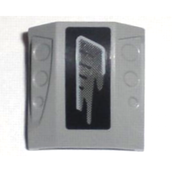 Slope, Curved 2 x 2 with 3 Side Ports Recessed with Gray Exhaust Pattern Model Right (Sticker) - Set 5970