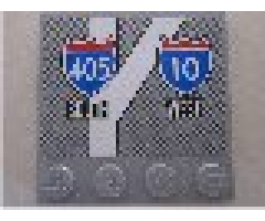 Tile, Modified 4 x 4 with Studs on Edge with Road Sign '405 SOUTH' and '10 WEST' Pattern (Sticker) - Sets 8147 / 8495