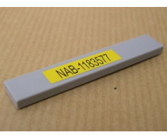 Tile 1 x 6 with Black 'NAB-1183577' on Yellow Background Pattern (Sticker) - Set 8635