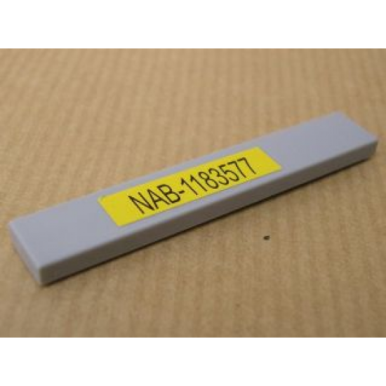 Tile 1 x 6 with Black 'NAB-1183577' on Yellow Background Pattern (Sticker) - Set 8635