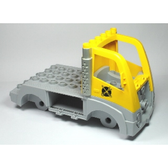 Duplo, Toolo Truck Chassis Assembly with Flatbed and Yellow Cab