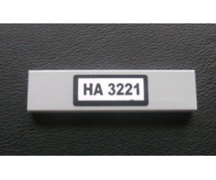 Tile 1 x 4 with Black 'HA 3221' Pattern on White Background (Sticker) - Set 3221