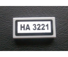 Tile 1 x 2 with 'HA 3221' Pattern (Sticker) - Set 3221