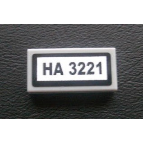 Tile 1 x 2 with 'HA 3221' Pattern (Sticker) - Set 3221