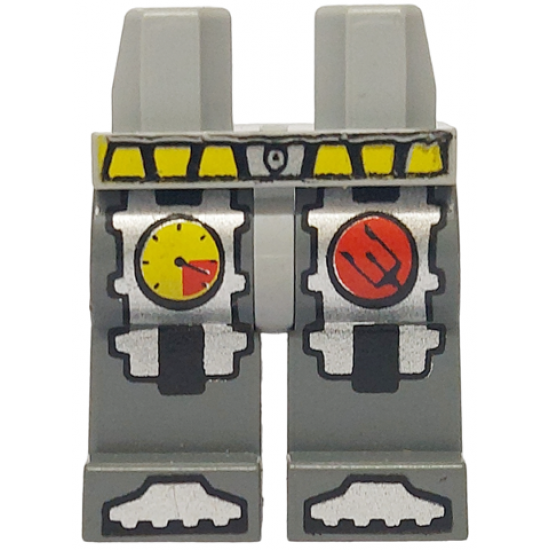 Hips and Dark Bluish Gray Legs with Atlantis Diver with Pressure Gauge Pattern