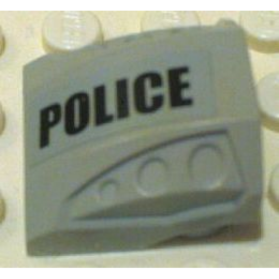 Slope, Curved 2 x 2 with 3 Side Ports Recessed with Black 'POLICE' Pattern Model Right (Sticker) - Set 7899