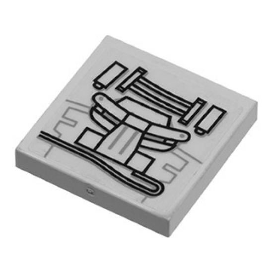 Tile 2 x 2 with Star Wars TIE Circuitry Pattern (Sticker) - Set 8017