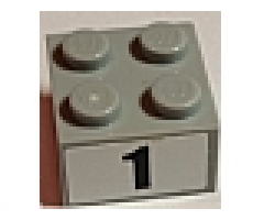 Brick 2 x 2 with Black '1' Narrow Bold Font Pattern (Sticker) - Sets 8896 / 8898