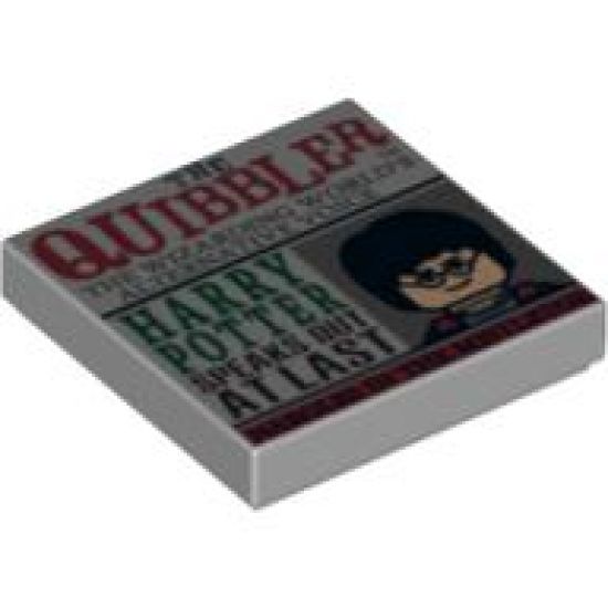 Tile 2 x 2 with Newspaper 'THE QUIBBLER' Pattern