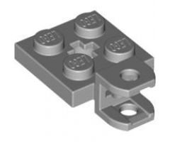 Plate, Modified 2 x 2 with Tow Ball Socket, Short, Flattened with Holes and Axle Hole in Center