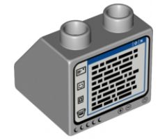 Duplo, Brick 2 x 2 x 1 1/2 Slope 45 with Computer Screen with Handling Instructions Display Pattern