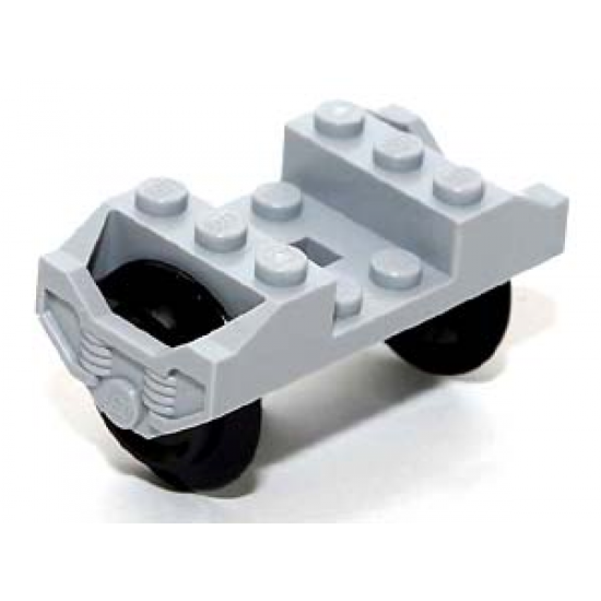 Wheel Train RC, Holder with 2 Black Train Wheel RC Train and Chrome Silver Train Wheel RC Train, Metal Axle (2878 / 57878 / x1687)