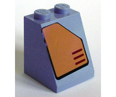 Slope 65 2 x 2 x 2 with Bottom Tube with Orange Panel with Cut Top Right Corner Pattern (Sticker) - Set 7708