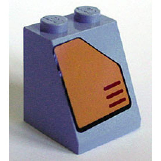 Slope 65 2 x 2 x 2 with Bottom Tube with Orange Panel with Cut Top Right Corner Pattern (Sticker) - Set 7708