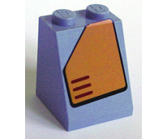 Slope 65 2 x 2 x 2 with Bottom Tube with Orange Panel with Cut Top Left Corner Pattern (Sticker) - Set 7708