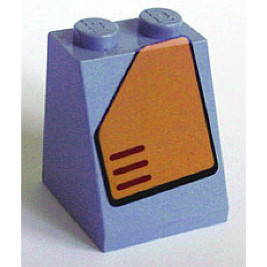Slope 65 2 x 2 x 2 with Bottom Tube with Orange Panel with Cut Top Left Corner Pattern (Sticker) - Set 7708