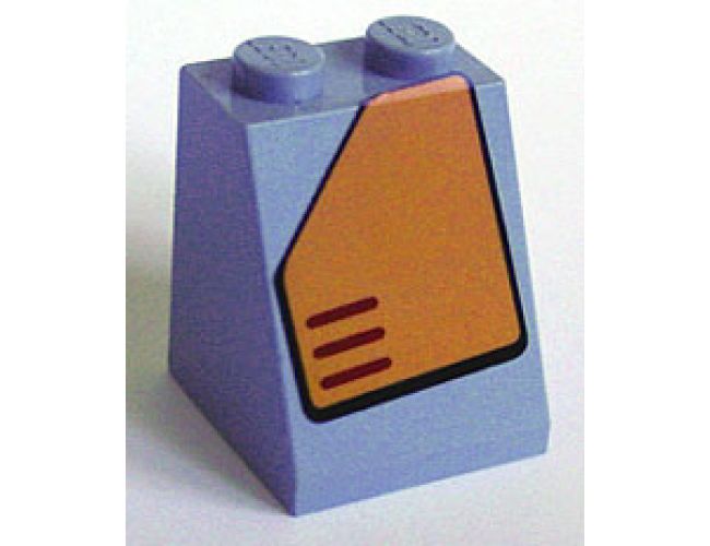 Slope 65 2 x 2 x 2 with Bottom Tube with Orange Panel with Cut Top Left Corner Pattern (Sticker) - Set 7708