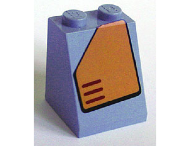 Slope 65 2 x 2 x 2 with Bottom Tube with Orange Panel with Cut Top Left Corner Pattern (Sticker) - Set 7708