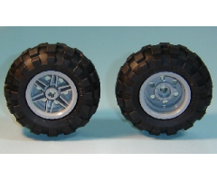 Wheel & Tire Assembly 30.4mm D. x 20mm with No Pin Holes and Reinforced Rim with Black Tire 56 x 26 Balloon (56145 / 55976)