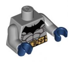 Torso Batman Logo with Muscles and Yellow Belt with Snaps Pattern / Light Bluish Gray Arms / Dark Blue Hands