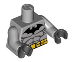 Torso Batman Logo with Muscles and Yellow Belt Pattern / Light Bluish Gray Arms / Black Hands