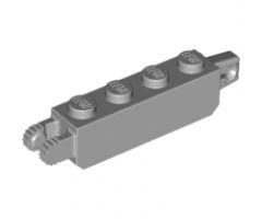 Hinge Brick 1 x 4 Locking, 9 Teeth with 1 Finger Vertical End and 2 Fingers Vertical End, 9 Teeth