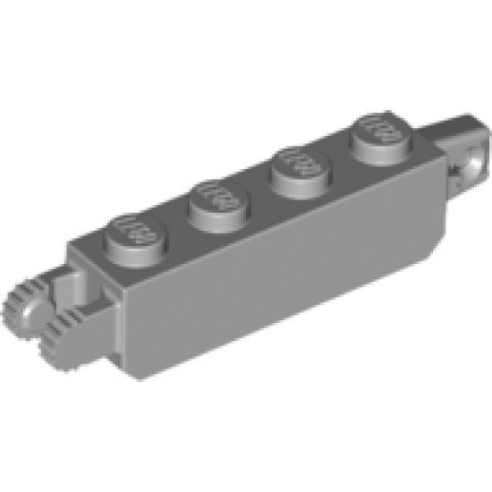 Hinge Brick 1 x 4 Locking, 9 Teeth with 1 Finger Vertical End and 2 Fingers Vertical End, 9 Teeth