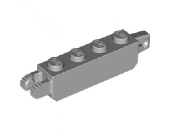 Hinge Brick 1 x 4 Locking, 9 Teeth with 1 Finger Vertical End and 2 Fingers Vertical End, 9 Teeth