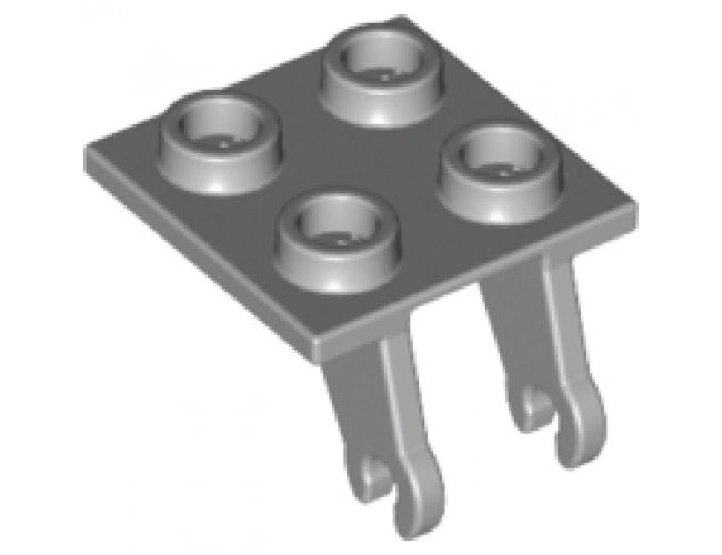 Aircraft Plate, Modified 2 x 2 Thin with Plane Single Wheel Holder