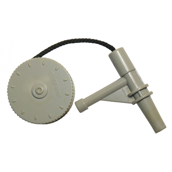 Duplo Winch Drum Narrow with Black String and Light Bluish Gray Nozzle