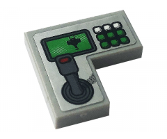 Tile 2 x 2 Corner with Control Panel with Joystick, Hook and Buttons Pattern (Sticker) - Set 42108
