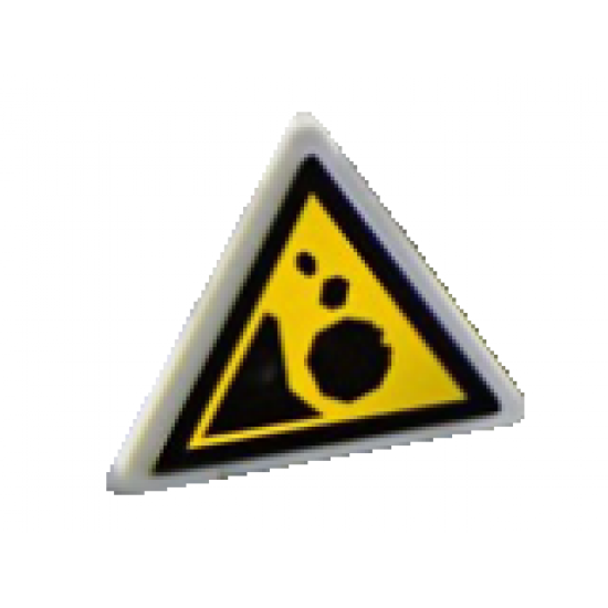 Road Sign 2 x 2 Triangle with Clip with Black Falling Rocks Pattern (Sticker) - Set 60172