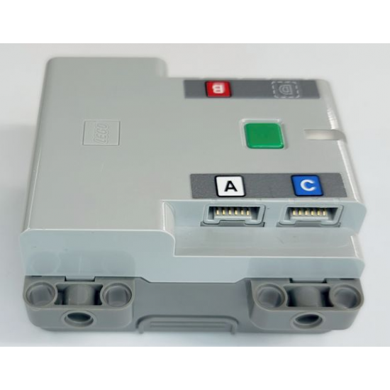 Electric Battery Box Powered Up Bluetooth Hub with Dark Bluish Gray Bottom with Letters A, B, C and D on Dark Bluish Gray Background Pattern (Stickers) - Set 42099