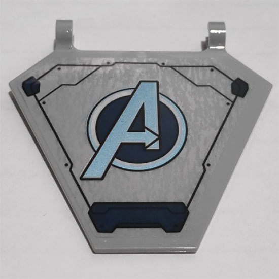 Flag 5 x 6 Hexagonal with Metallic Light Blue Avengers Logo Pattern (Sticker) - Set 76153