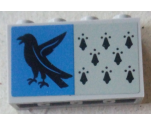 Panel 1 x 4 x 2 with Side Supports - Hollow Studs with 8 Black Spires and Raven on Blue Background Pattern (Sticker) - Set 75956