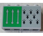 Panel 1 x 4 x 2 with Side Supports - Hollow Studs with 8 Black Spires and 3 Arrows on Green Background Pattern (Sticker) - Set 75956