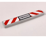 Tile 1 x 6 with 'CM60223' License Plate and Red and White Danger Stripes Pattern (Sticker) - Set 60220