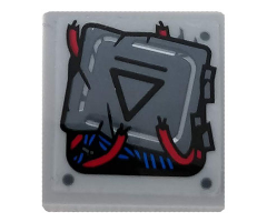 Slope, Curved 2 x 2 with Dark Bluish Gray Electric Panel, Red and Blue Wires Pattern (Sticker) - Set 76113