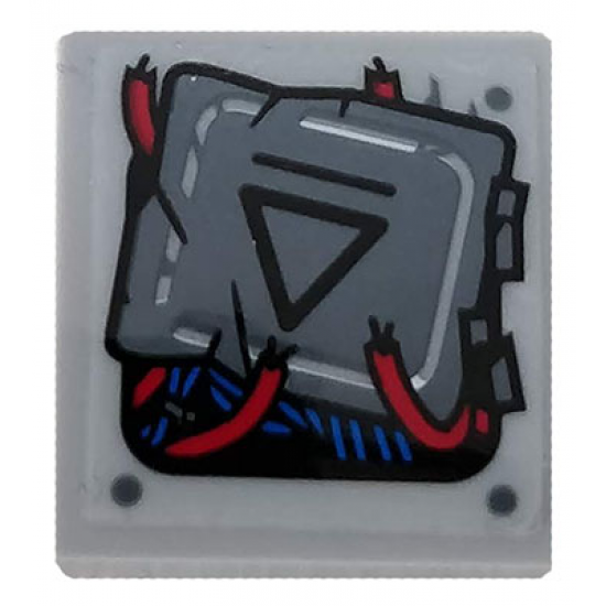 Slope, Curved 2 x 2 with Dark Bluish Gray Electric Panel, Red and Blue Wires Pattern (Sticker) - Set 76113