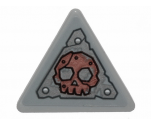 Road Sign 2 x 2 Triangle with Clip with Worn Metal Plate and Skull Pattern (Sticker) - Set 70829