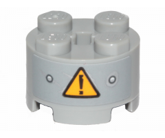 Brick, Round 2 x 2 with Axle Hole with Danger Sign Pattern (Sticker) - Set 70829