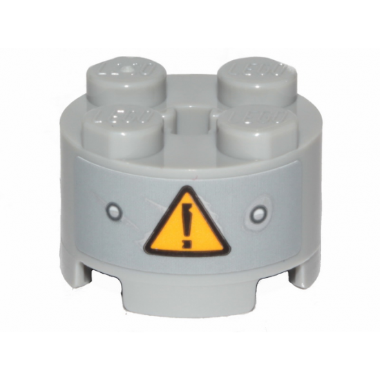 Brick, Round 2 x 2 with Axle Hole with Danger Sign Pattern (Sticker) - Set 70829