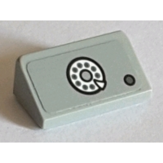 Slope 30 1 x 2 x 2/3 with Telephone Dial and Dark Bluish Gray Button Pattern (Sticker) - Set 75827
