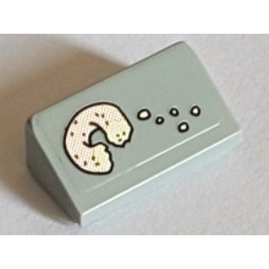 Slope 30 1 x 2 x 2/3 with Bitten Doughnut and Crumbs Pattern (Sticker) - Set 71016