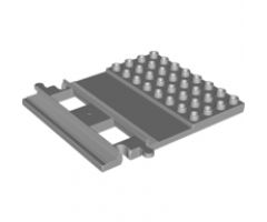 Duplo, Train Track Straight with 4 x 8 Plate on Side